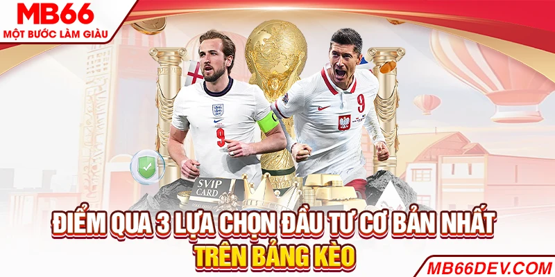 Điểm qua 3 lựa chọn đầu tư cơ bản nhất trên bảng kèo